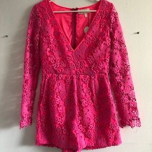 Yumi Kim pink lace romper